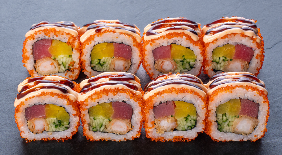  Roll with tuna and shrimp tempura delivery from Yaposhka